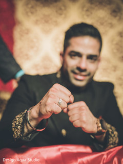 Elegant ring worn by our Indian groom. Elegant ring worn by our Indian groom.