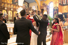 Indian bride and groom during the nuptials. Indian bride and groom during the nuptials.