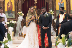 Indian bride with Raja during the ceremony Indian bride with Raja during the ceremony