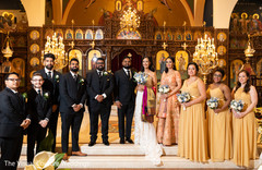 Indian bride and groom with special guests. Indian bride and groom with special guests.