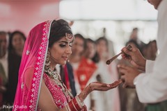 Indian bride at the mandap entrance. Indian bride at the mandap entrance.