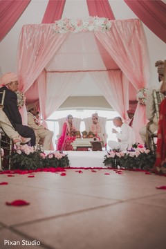 Indian wedding petals at ceremony aisle. Indian wedding petals at ceremony aisle.