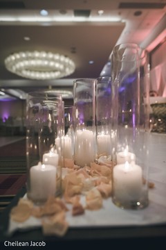 Elegant candle decoration at reception. Elegant candle decoration at reception.