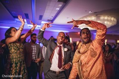 Indian groom having fun at reception party. Indian groom having fun at reception party.