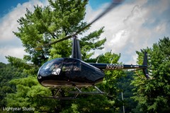 Newlyweds leaving in their helicopter. Newlyweds leaving in their helicopter.