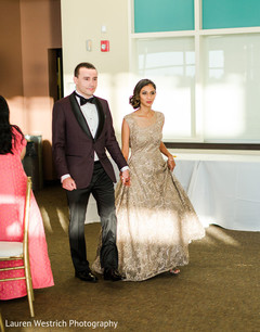Incredible Indian bride and groom's entrance to wedding reception Incredible Indian bride and groom's entrance to wedding reception