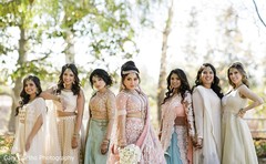 Gorgeous shot of the bride's squad. Gorgeous shot of the bride's squad.