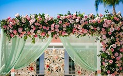 Floral arrangement details of the mandap. Floral arrangement details of the mandap.