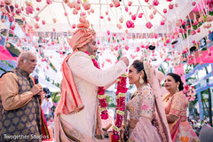Indian bride and groom during the ceremony. Indian bride and groom during the ceremony.