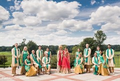 Fabulous Indian couple posing with bridesmaids and groomsmen. Fabulous Indian couple posing with bridesmaids and groomsmen.
