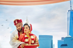 Indian bride and groom magical capture at ceremony. Indian bride and groom magical capture at ceremony.