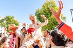 Raja being lifted by special guests. Raja being lifted by special guests.