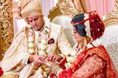 Indian bride and groom during the nuptials. Indian bride and groom during the nuptials.