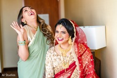 Indian bride with the bridesmaid. Indian bride with the bridesmaid.