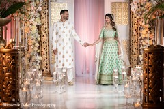 Elegant Indian bride and groom's wedding reception fashion Elegant Indian bride and groom's wedding reception fashion