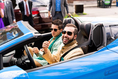 Indian groom on his baraat vehicle. Indian groom on his baraat vehicle.