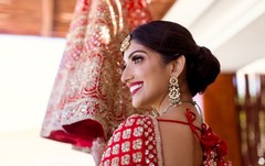 Indian bride smiling for pictures. Indian bride smiling for pictures.