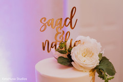 Lovely cake topper with our Indian couple's name. Lovely cake topper with our Indian couple's name.