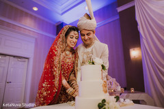 Indian couple cutting the delicious cake. Indian couple cutting the delicious cake.