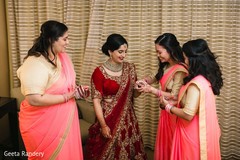 Lovely bridesmaids assisting Maharani. Lovely bridesmaids assisting Maharani.