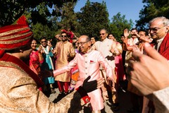 Indian groom being received by his father in law. Indian groom being received by his father in law.