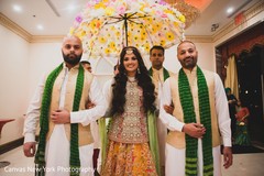 Fun capture of Indian bride entering to Sangeet party. Fun capture of Indian bride entering to Sangeet party.