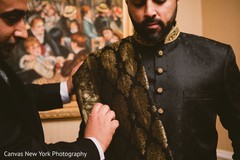 Indian groom getting his Dupatta. Indian groom getting his Dupatta.