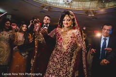 Indian bride dancing at reception . Indian bride dancing at reception .