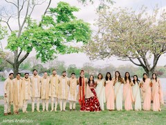 Outdoor themed indian couple with bridesmaids and groomsmen photo. Outdoor themed indian couple with bridesmaids and groomsmen photo.