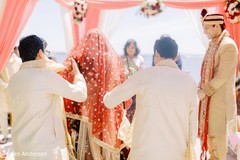 Indian bride making her entrance to ceremony mandap. Indian bride making her entrance to ceremony mandap.