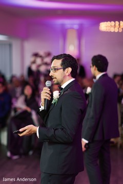 Indian groomsmen speech moment. Indian groomsmen speech moment.