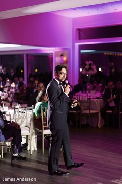 Indian groomsmen at reception speech. Indian groomsmen at reception speech.