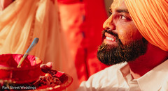 Indian groom during the pre-wedding rituals. Indian groom during the pre-wedding rituals.