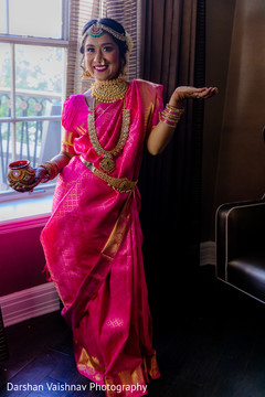 Incredible Indian bride on her ceremony outfit. Incredible Indian bride on her ceremony outfit.