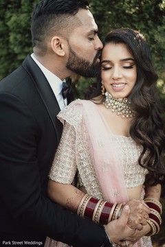 Indian bride and groom's romantic moment. Indian bride and groom's romantic moment.