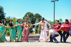 Bride and groom holding hands. Bride and groom holding hands.