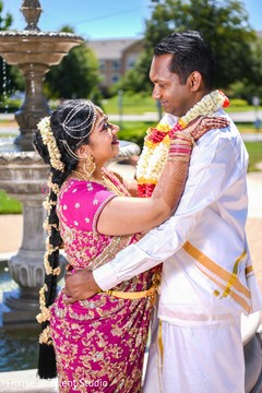 Tender moment between the newlyweds. Tender moment between the newlyweds.