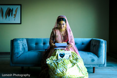 Indian bride reading Raja'a letter. Indian bride reading Raja'a letter.
