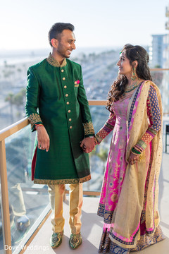 Colorful Indian couple looking at each other with love. Colorful Indian couple looking at each other with love.