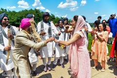 Incredible Indian bride with groom outdoors dance. Incredible Indian bride with groom outdoors dance.