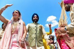 Indian bride entrance for milni celebration. Indian bride entrance for milni celebration.