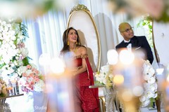 Indian newlyweds at reception stage. Indian newlyweds at reception stage.