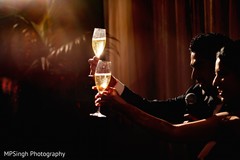 Indian bride and groom making a toast. Indian bride and groom making a toast.