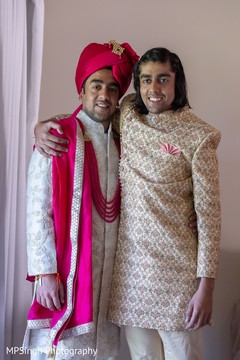 Groom with a special family guest. Groom with a special family guest.