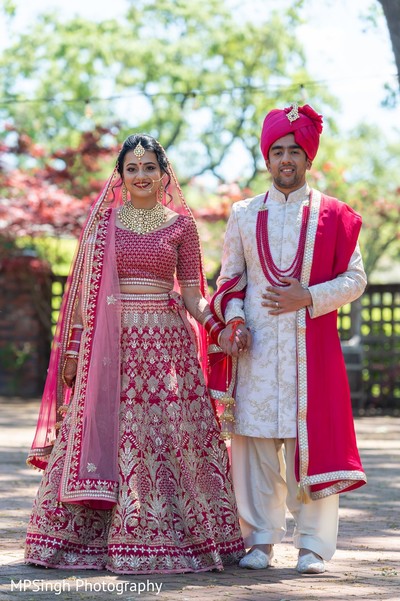 Indian groom and bride looking amazing.