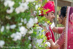 Indian bride and groom having a romantic moment. Indian bride and groom having a romantic moment.