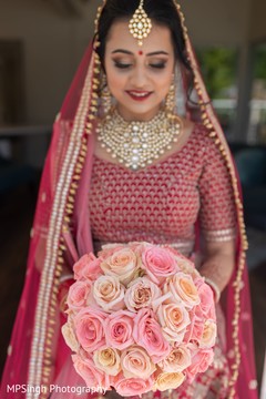 Indian bride posing with the bouquet. Indian bride posing with the bouquet.