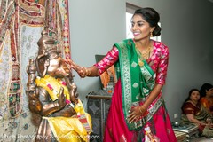 India bride at her pre-wedding ritual capture. India bride at her pre-wedding ritual capture.