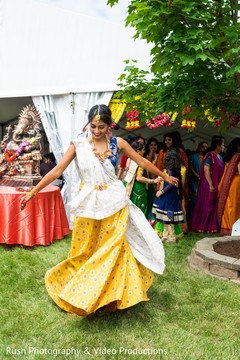 Bride's yellow pithi outfit. Bride's yellow pithi outfit.