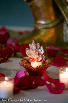 Stunning Indian wedding Ganesha Puja decoration. Stunning Indian wedding Ganesha Puja decoration.